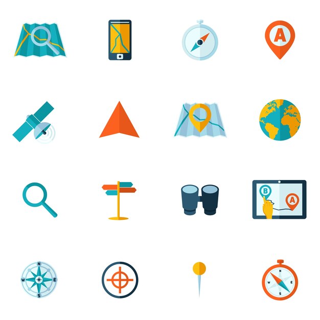 Iconos de aventura planos