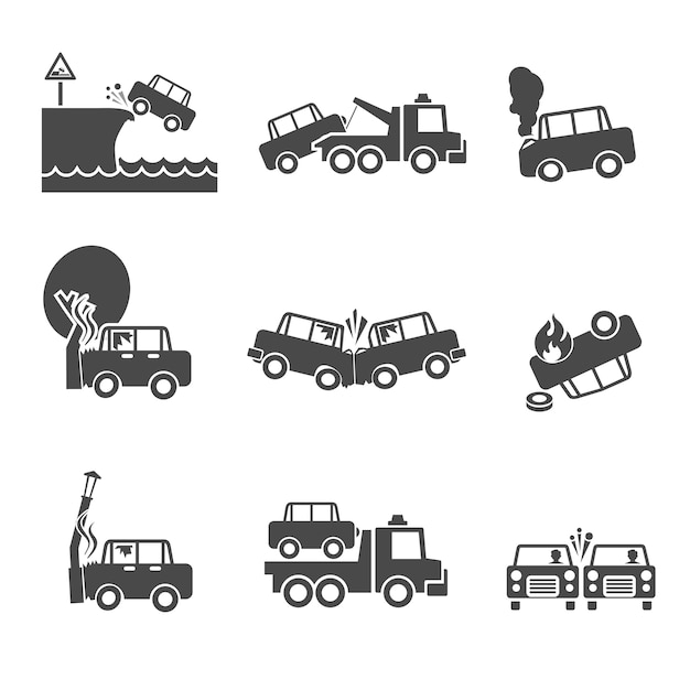 Vector gratuito iconos de averías de coches