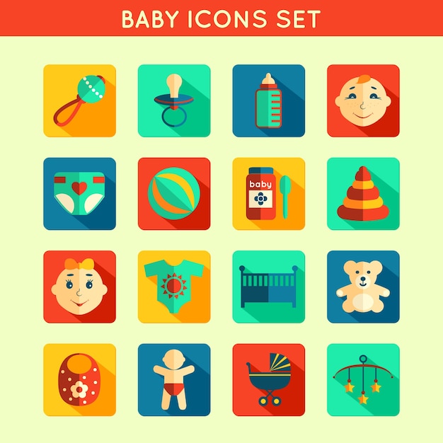 Vector gratuito iconos de bebé