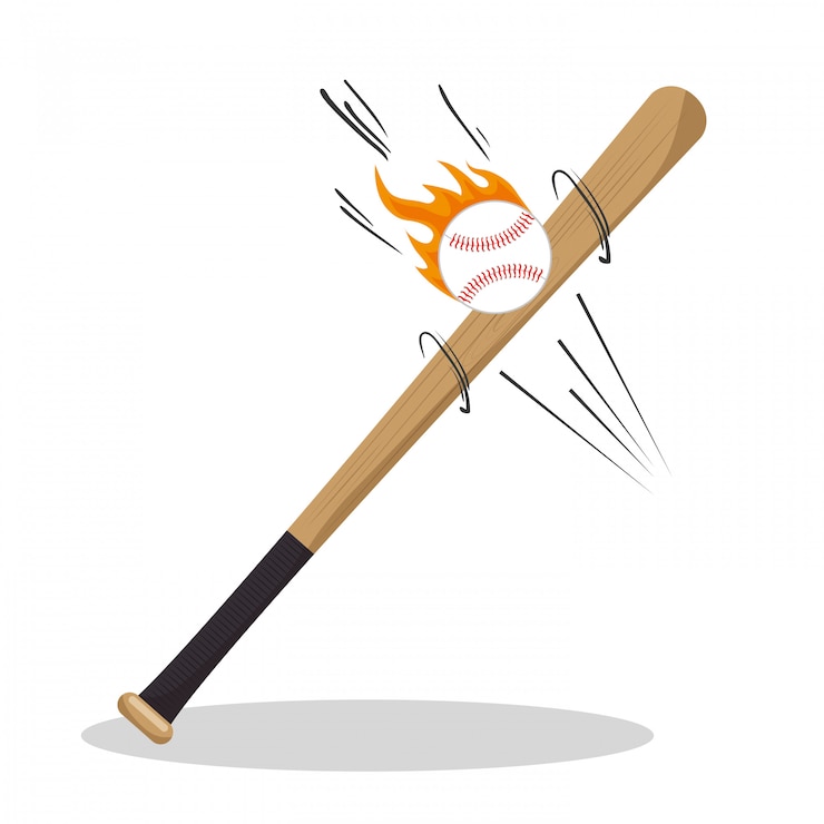 Vector gratuito iconos de béisbol de dibujos animados bat ball flame
