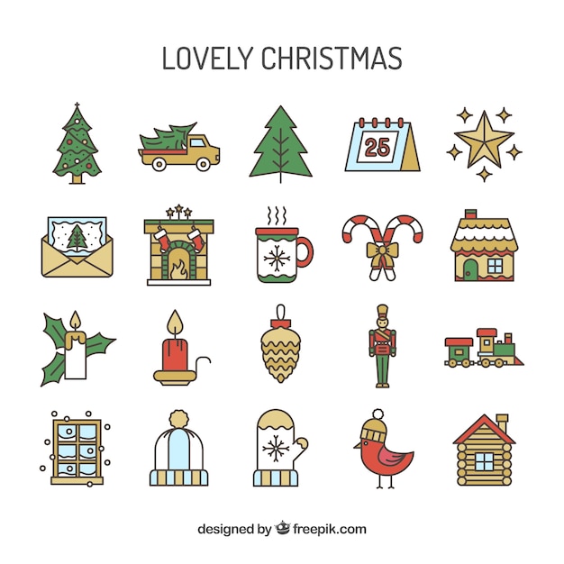 Iconos bonitos de navidad