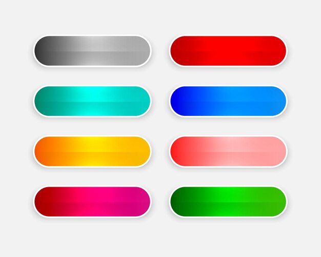 iconos de botones web coloridos y brillantes en el conjunto