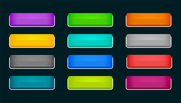 Vector gratuito iconos de botones web de forma rectangular de estilo 3d en la colección
