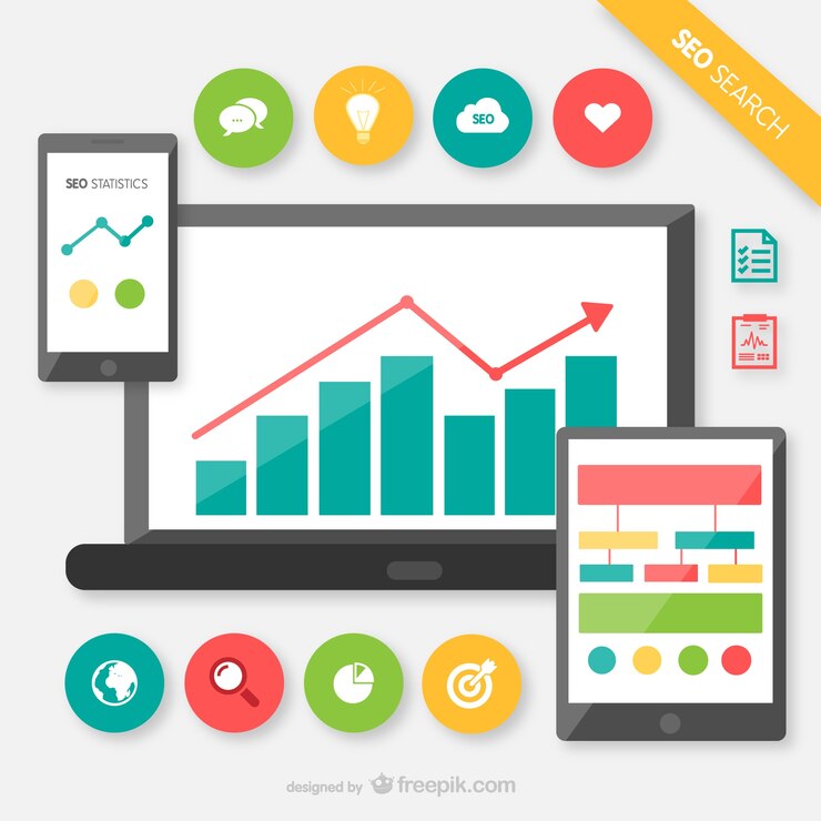 Vector gratuito iconos de búsqueda seo