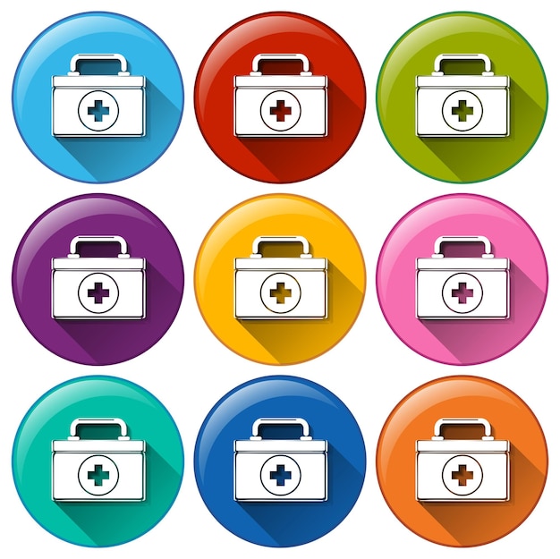Vector gratuito iconos de caja médica