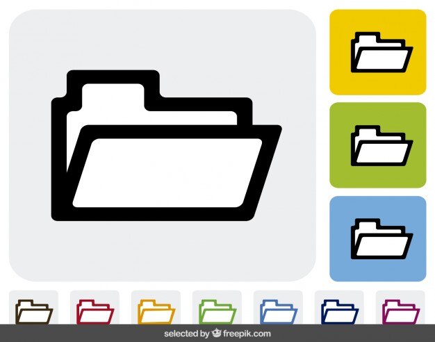 Iconos de carpeta en diferentes colores