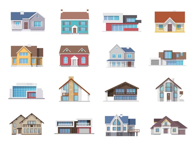 Iconos de la casa plana