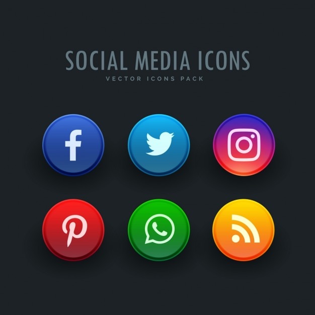 Iconos circulares, redes sociales