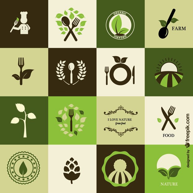 Iconos de cocina orgánica