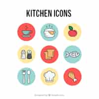 Vector gratuito iconos de cocina