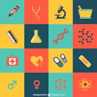 Vector gratuito iconos de colores de medicina