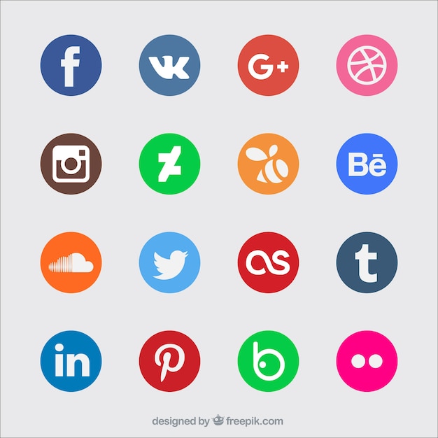 Iconos de colores de social media