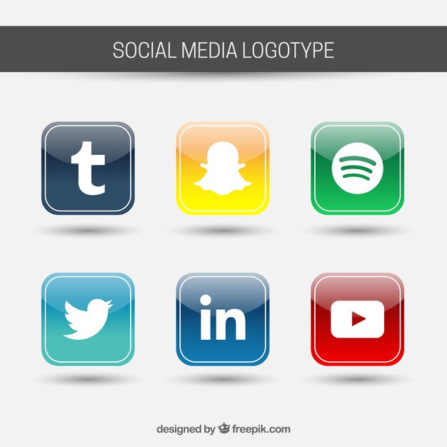 Iconos de colores de social media 