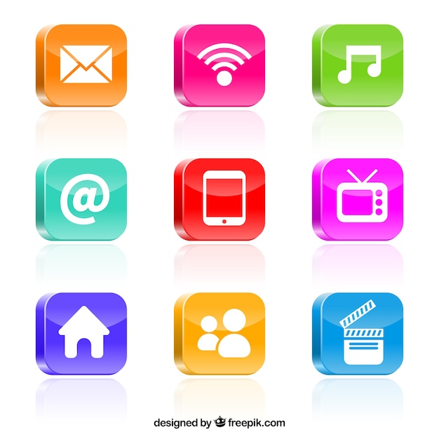 Iconos coloridos Multimedia