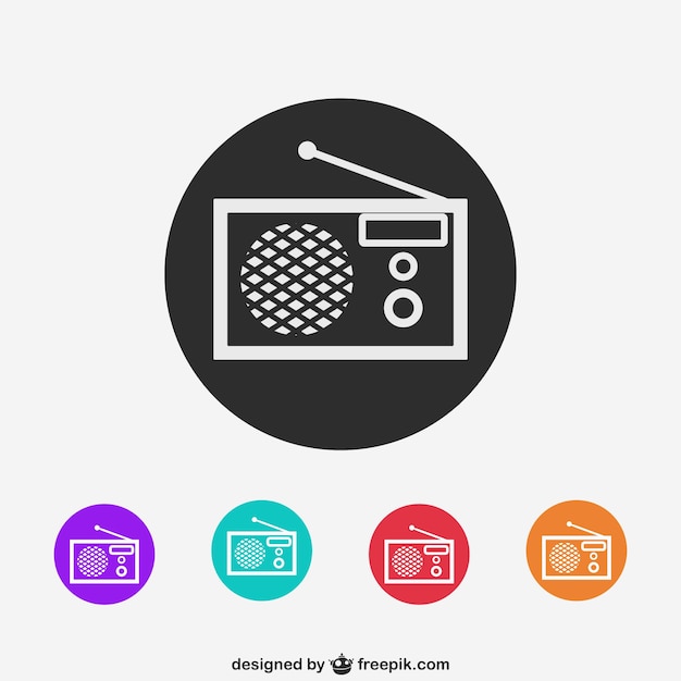 Vector gratuito iconos coloridos de radio