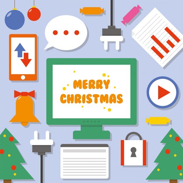 Iconos de comercio electrónico de la feliz navidad