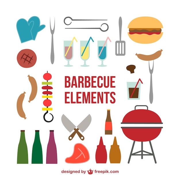 Iconos de comida de barbacoa