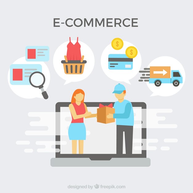 Iconos de compra online y reparto a domicilio