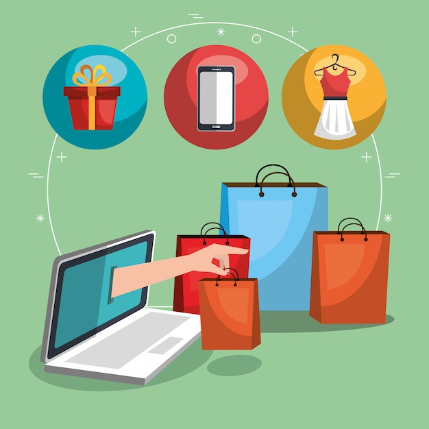 iconos de conjunto de comercio electrónico
