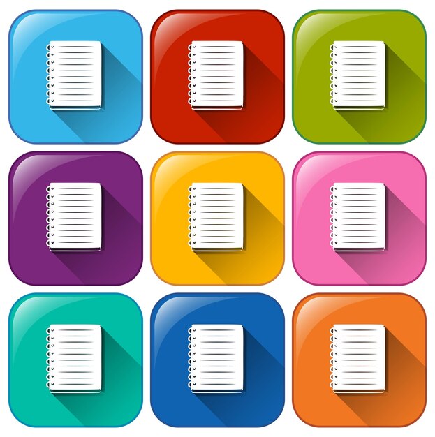 Iconos de cuaderno