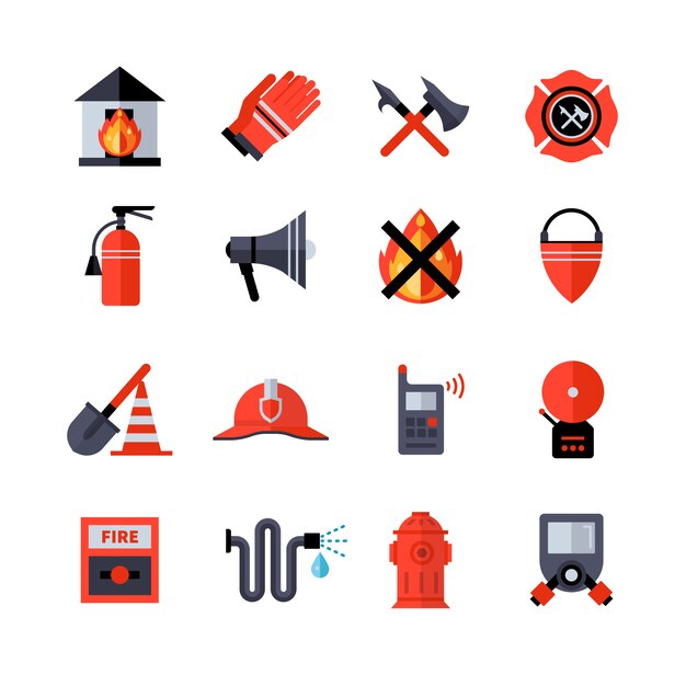 Iconos decorativos del cuerpo de bomberos