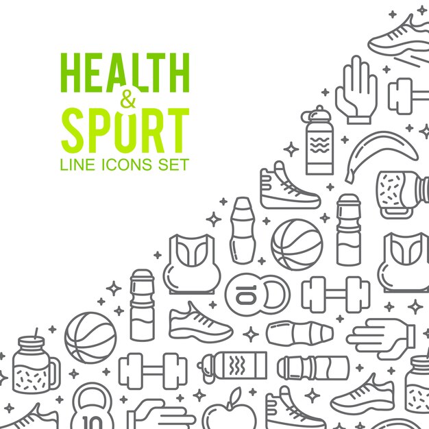 Iconos de los deportes Concepto del deporte, de fondo Iconos de juegos deportivos