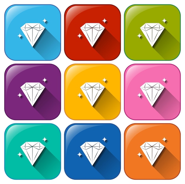 Vector gratuito iconos con diamantes