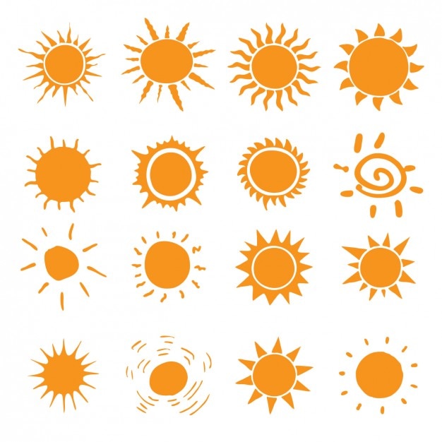 Vector gratuito iconos de diferentes tipos de sol