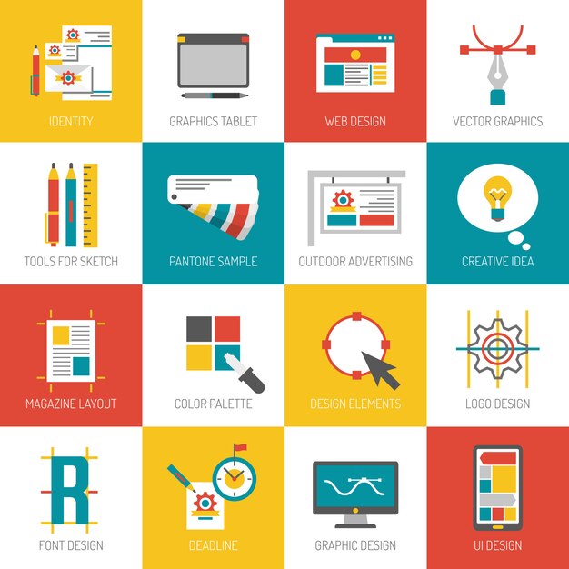 Iconos de diseño gráfico