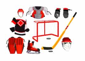 Vector gratuito iconos de equipos de hockey