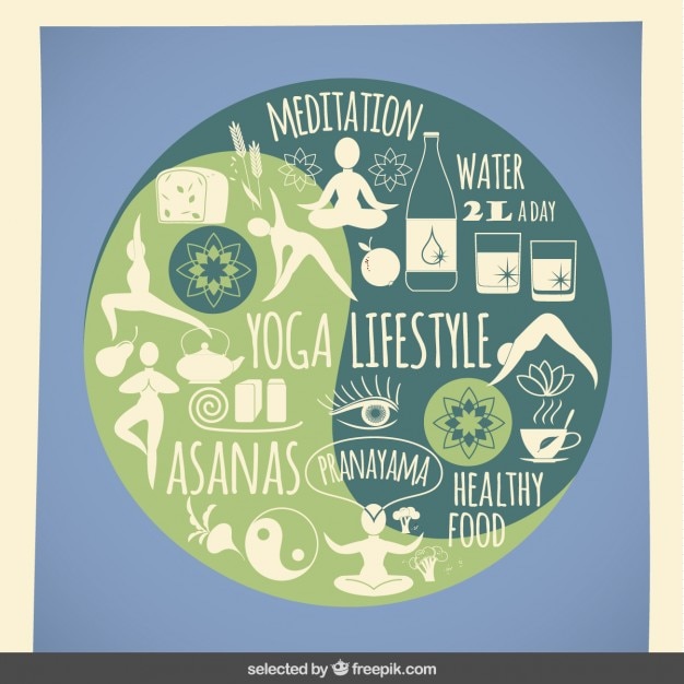 Vector gratuito iconos de estilo de vida yoga