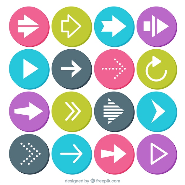 Vector gratuito iconos de flechas circulares