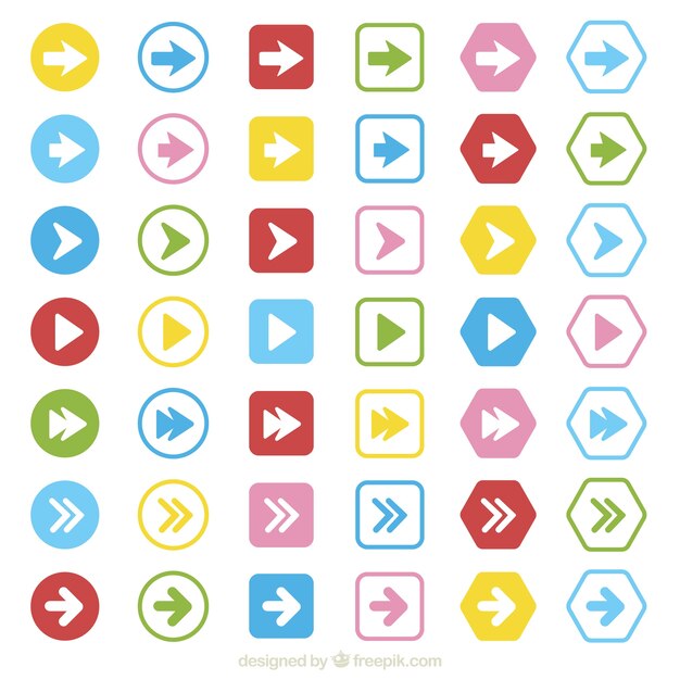 Iconos de flechas de colores