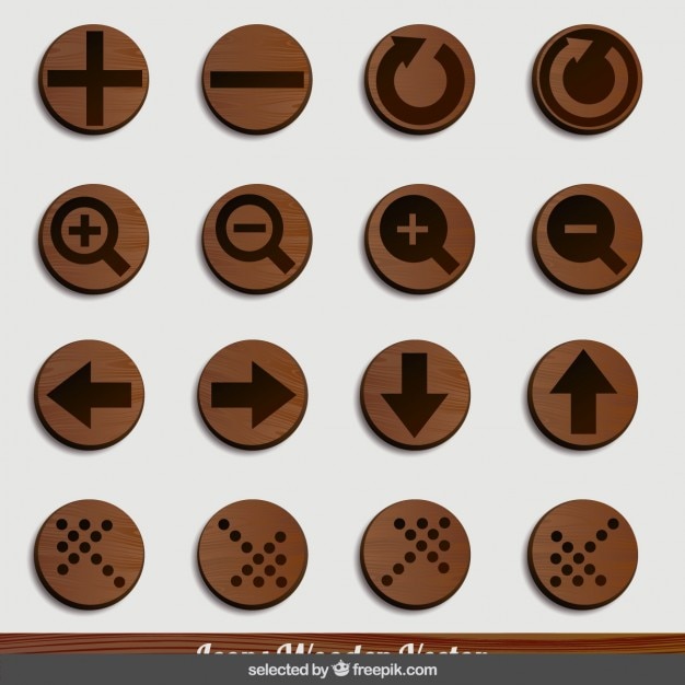 Vector gratuito iconos de flechas de madera y zoom