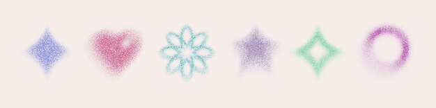 Iconos de formas coloridas de ruido