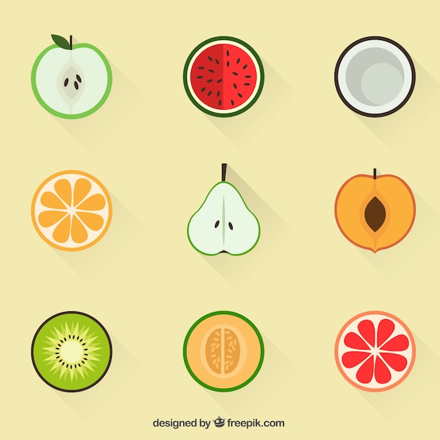 Iconos de la fruta de verano