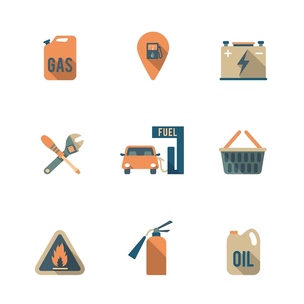 Vector gratuito iconos de gasolinera