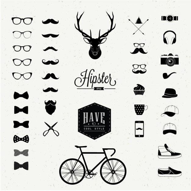 Vector gratuito iconos hipster