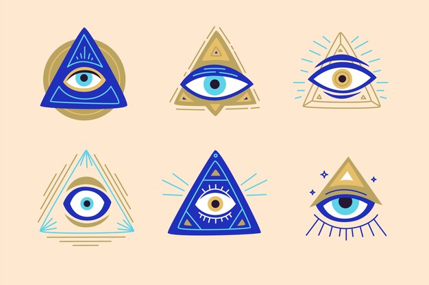 Iconos iluminados dibujados a mano