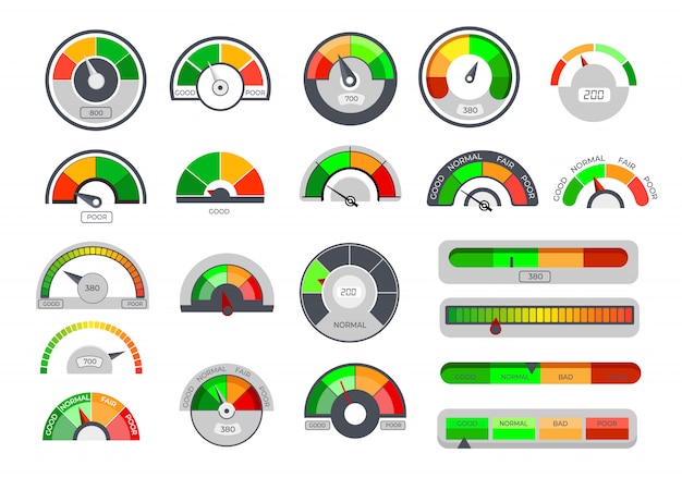 Vector gratuito iconos de indicadores de límite de crédito