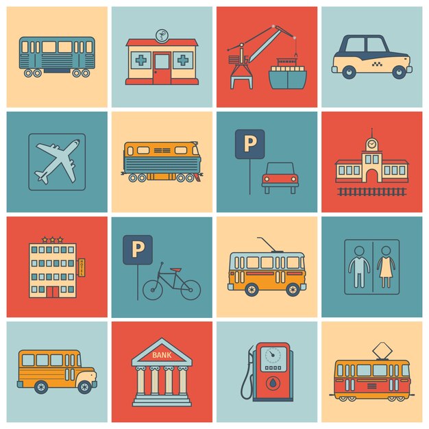 Iconos de infraestructura de la ciudad
