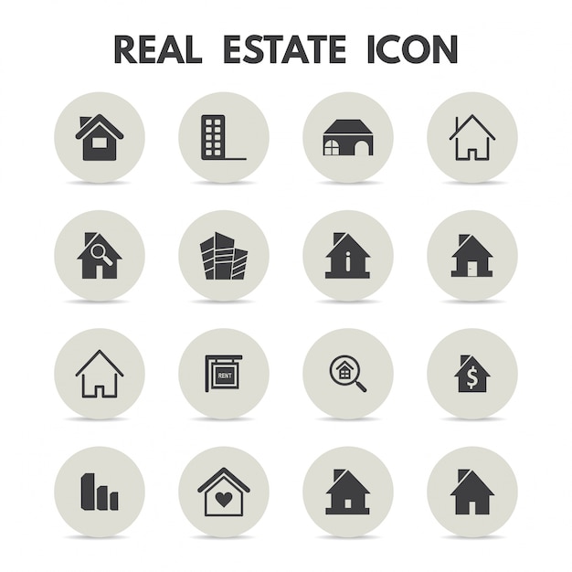 Vector gratuito iconos de inmobiliaria