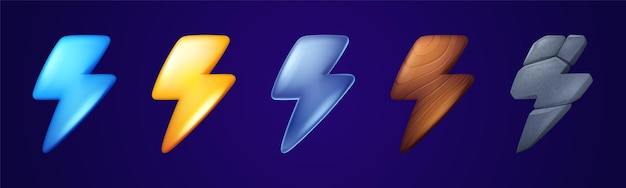 Iconos del juego rayo rayo