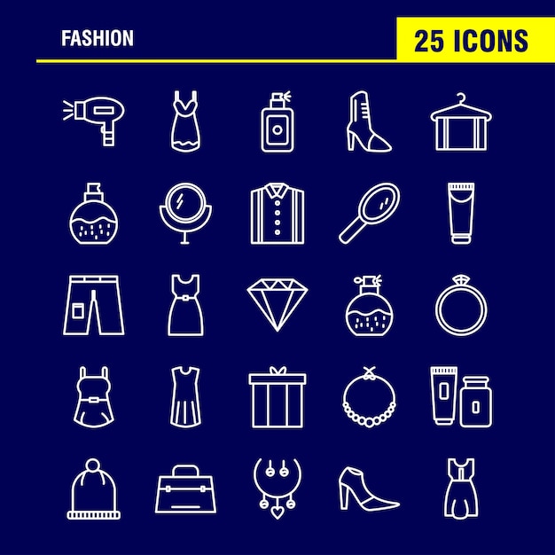 Iconos de línea de moda