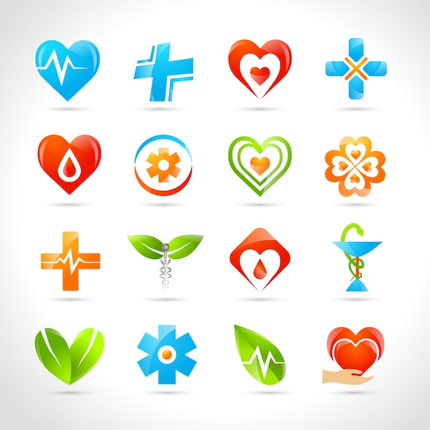 Vector gratuito iconos de logotipo médico