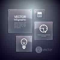 Vector gratuito iconos y marcos cuadrados de vidrio.