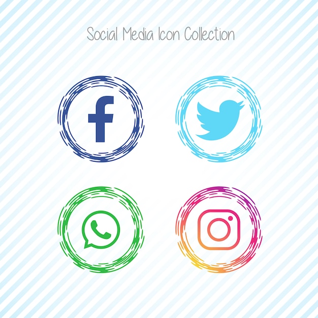 Vector gratuito iconos de medios sociales creativos facebook