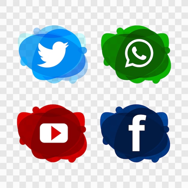 Vector gratuito los iconos modernos de las redes sociales establecen vector de diseño