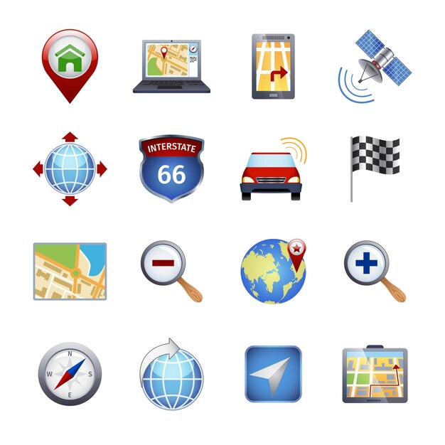 Iconos de navegación Gps