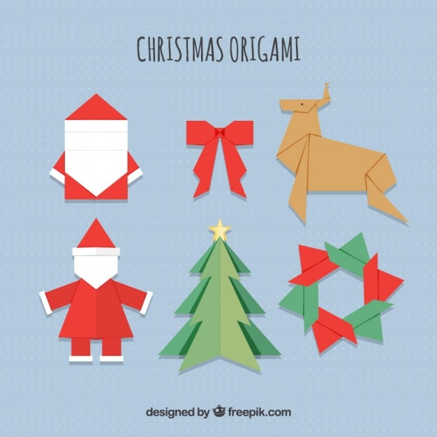 Vector gratuito iconos de navidad de origami